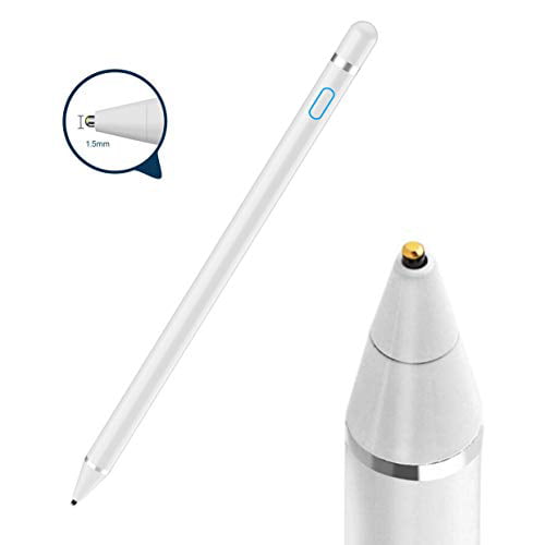 Stylus Pen for Touch Screens Active Digital Pencil 1.5mm Fine Tip Smart Pen Rechargeable Drawing Stylus Compatible with iPhone iPad Mini//Air Smartphones /& Tablets by BAGEYI White